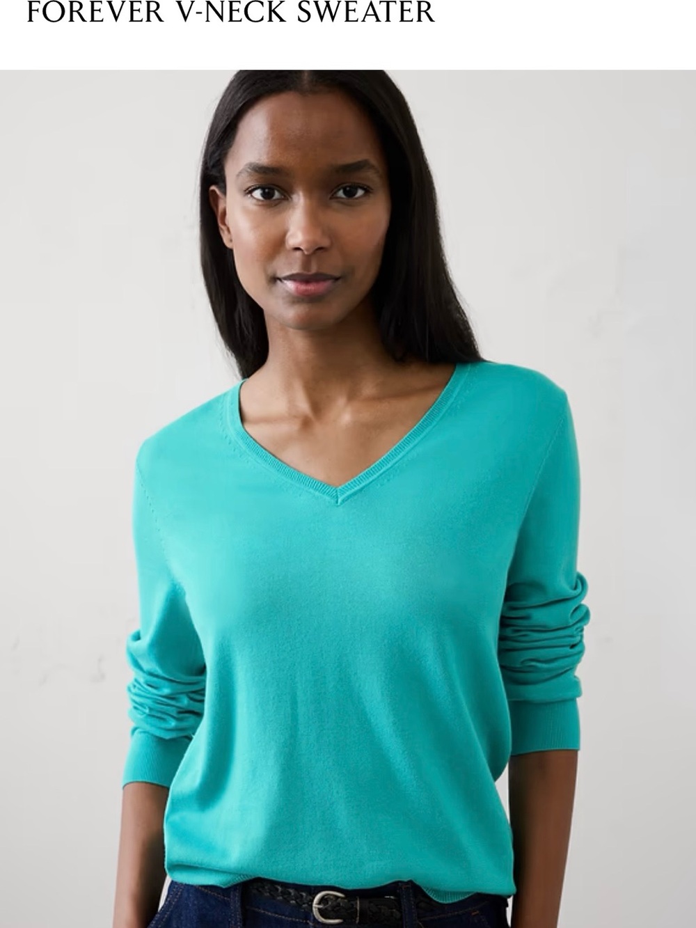 Banana Republic Ocean Blue V Neck Forever Sweater